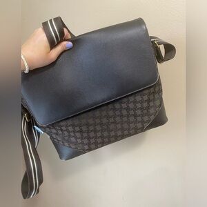 Dunhill Leather Canvas Crossbody Shoulder Messenger Flap Bag